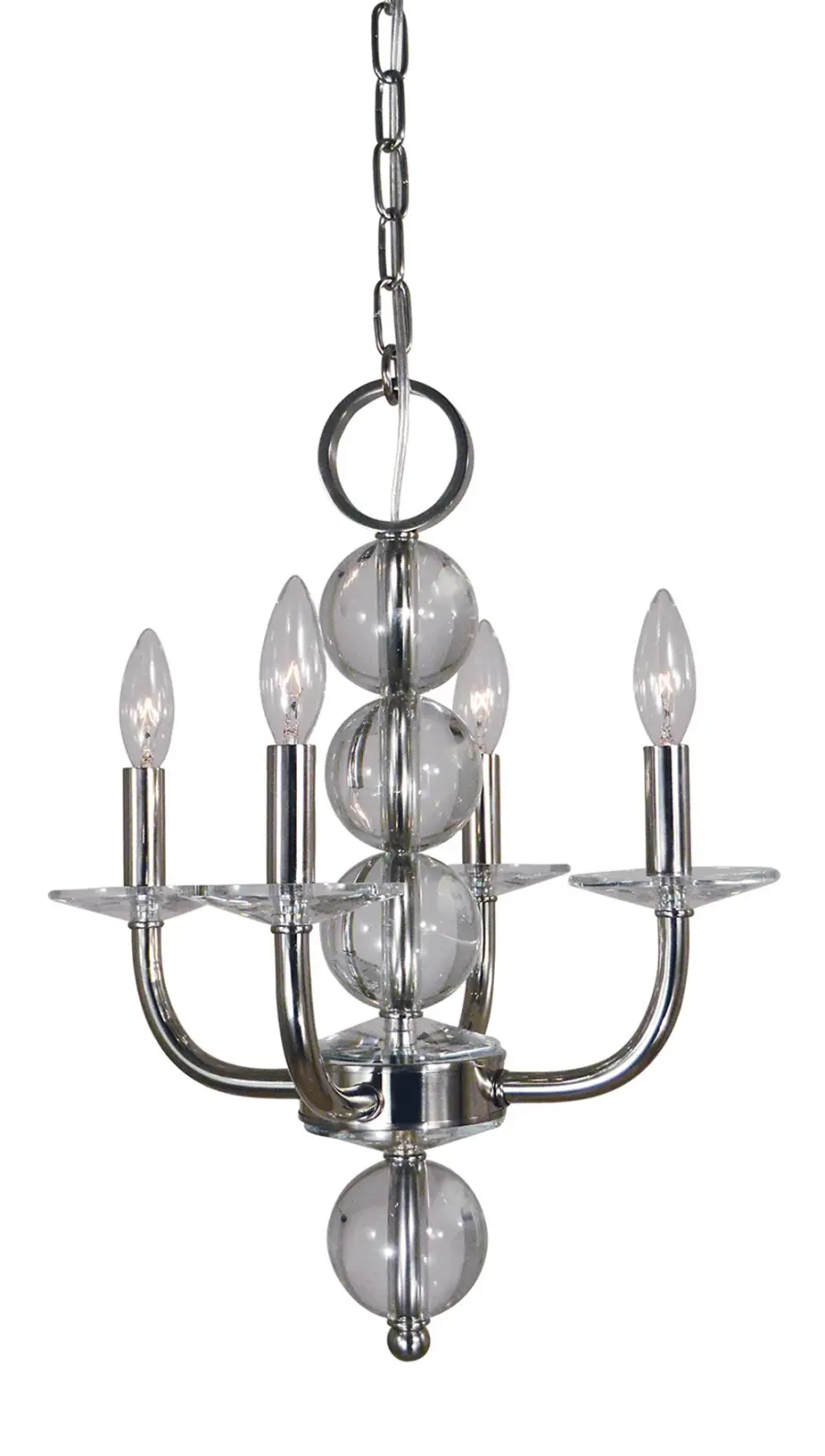 Glamour 4-Light Polished Nickel Dinette Chandelier