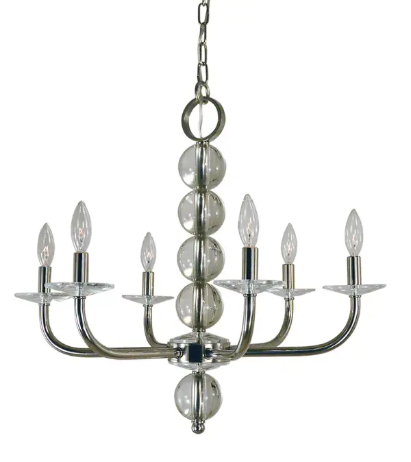 Glamour 6-Light Polished Nickel Chandelier