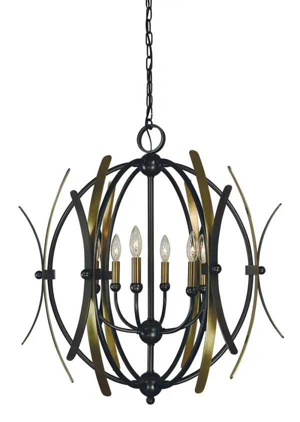 The Monique 6-Light Chandelier combines classic design with sophisticated finishes. Its 27-inch diameter makes it perfect for medium-sized dining rooms, while the mahogany bronze and antique brass accents add warmth and elegance.