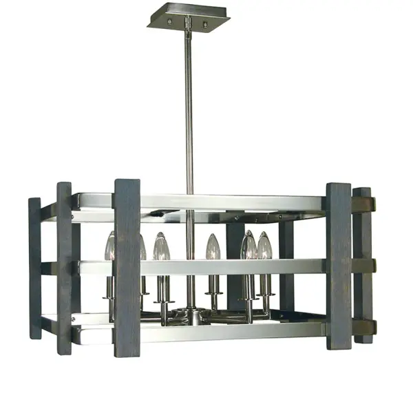 Arcadia 6-Light Dual Mount Chandelier in Polished Nickel