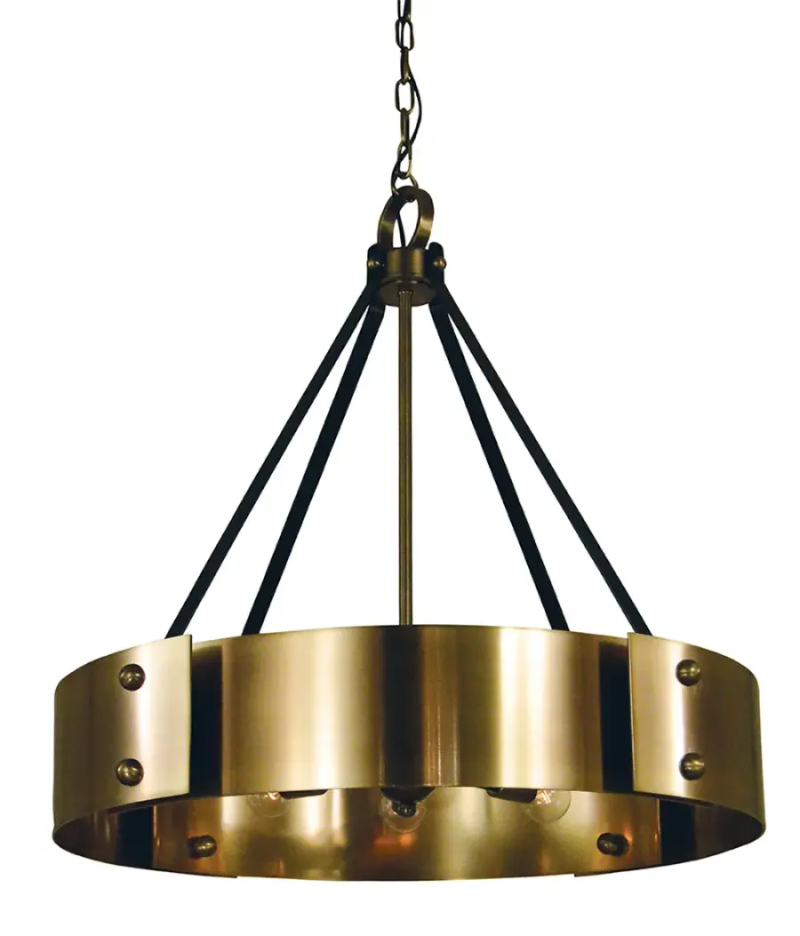 Lasalle 8-Light Chandelier in Antique Brass with Matte Black - Image 1