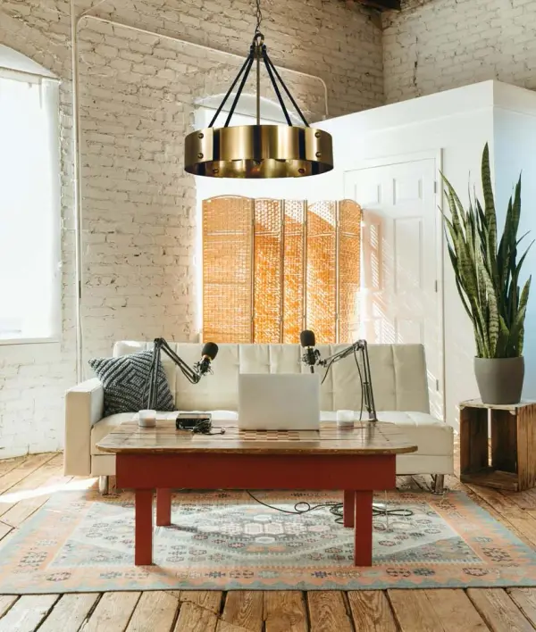 The Lasalle 8-light chandelier combines antique brass warmth with modern matte black accents, creating a versatile fixture that bridges traditional and contemporary design. Its 24-inch width makes it perfect for medium-sized spaces. - alternate view