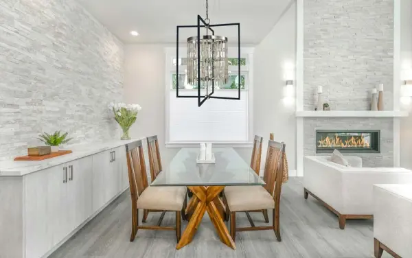 The Hannah 10-light foyer chandelier commands attention with its impressive 32" width and 41" height, featuring a sophisticated brushed nickel and matte black finish. Perfect for grand entryways and high-ceiling spaces. - alternate view