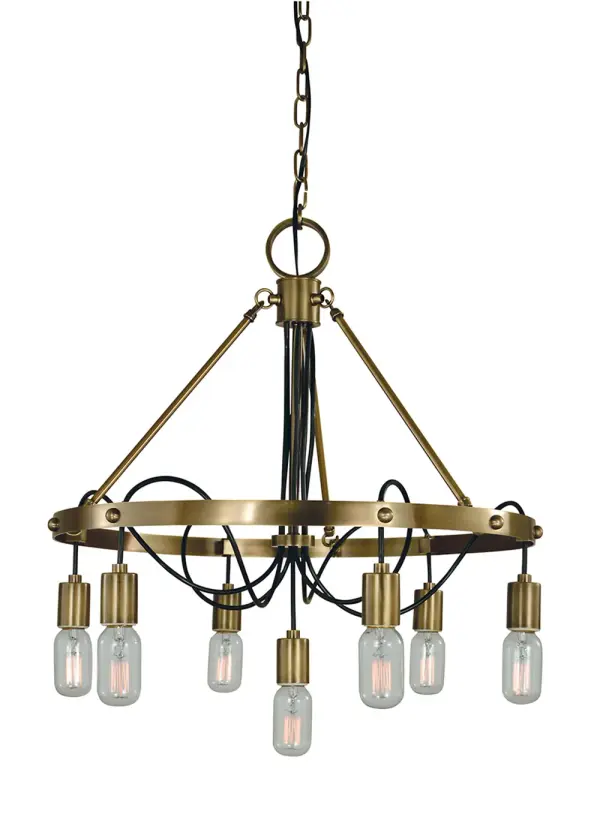 The Felix chandelier brings traditional elegance to dining spaces with its 7-light configuration and warm antique brass finish. At 22 inches wide, it's perfectly sized for medium dining rooms and kitchen areas.