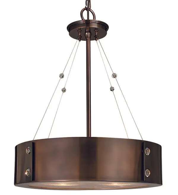 The Oracle 4-Light Chandelier combines rich Roman Bronze finish with sophisticated Ebony wood accents, creating a refined focal point for smaller dining areas. Its compact 16-inch width and adjustable chain make it versatile for various ceiling heights.