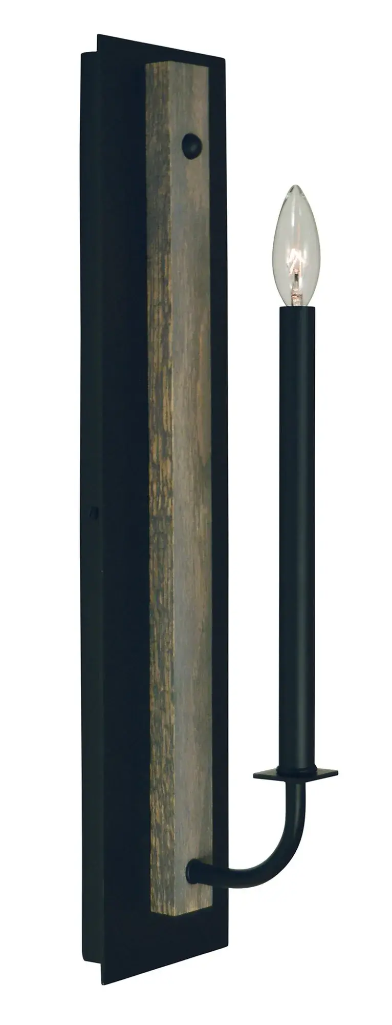 Loft 1-Light Wall Sconce in Matte Black with Grey Oak Accents
