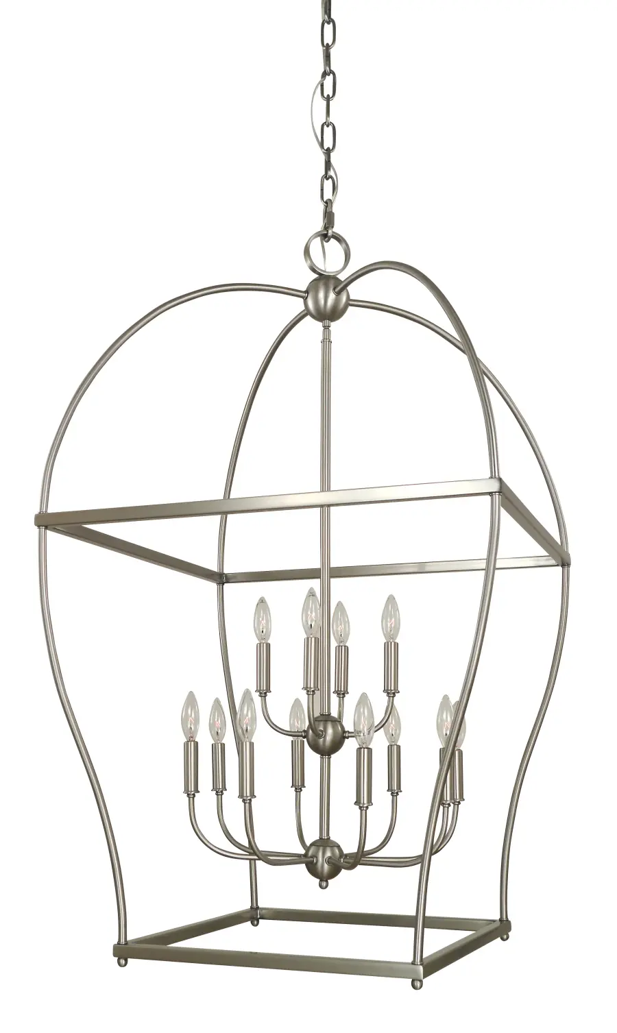 12-Light Foyer Chandelier in Matte Black