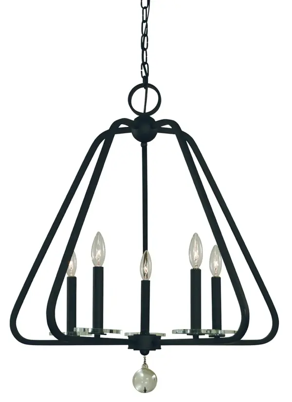 Triangulum 5-Light Matte Black Dining Chandelier