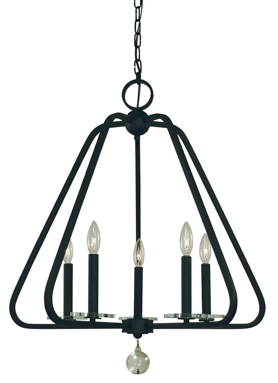 Triangulum 5-Light Matte Black Dining Chandelier