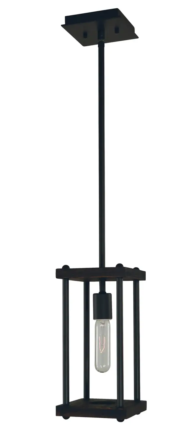 Industria 1-Light Matte Black Pendant - Image 1