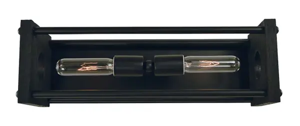 Industria 2-Light Matte Black Sconce
