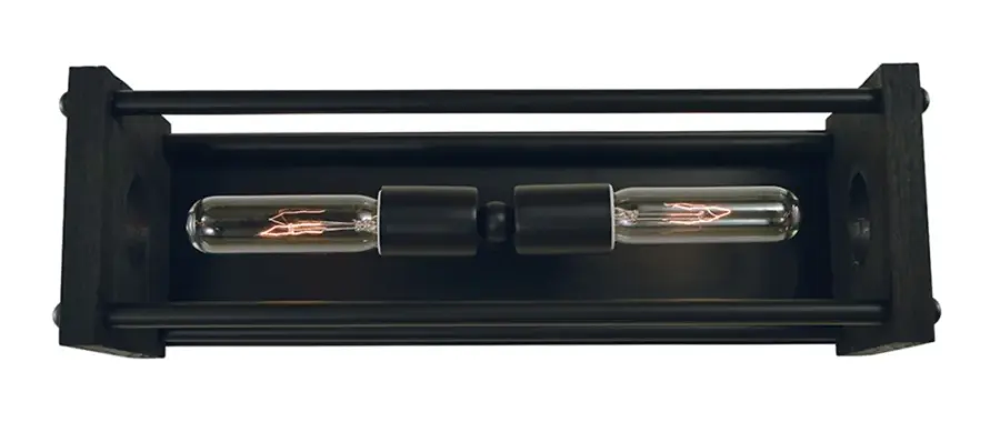 Industria 2-Light Matte Black Sconce