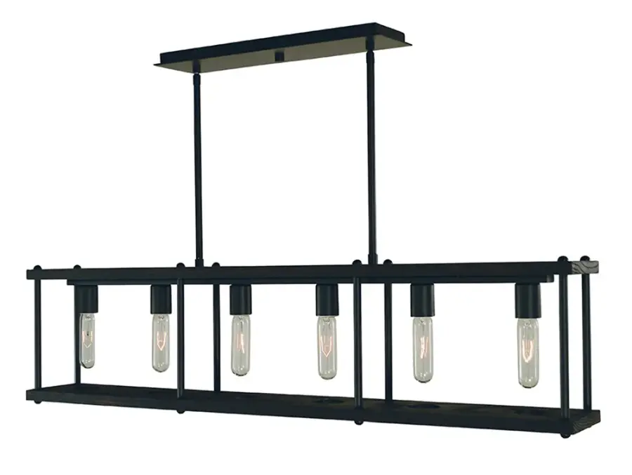 Industria 6-Light Island Chandelier in Matte Black