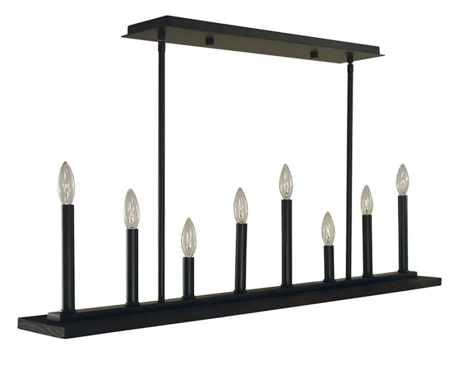 Industria 8-Light Island Chandelier in Matte Black