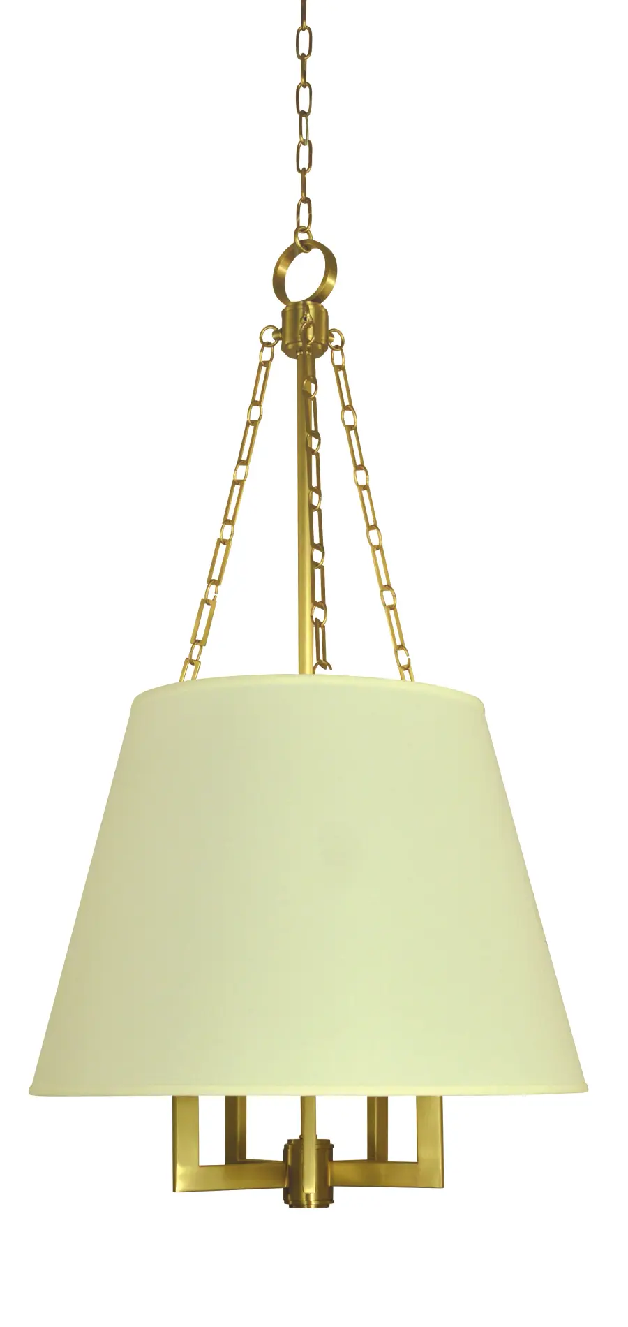 Five Light Chandelier with Off White Shades