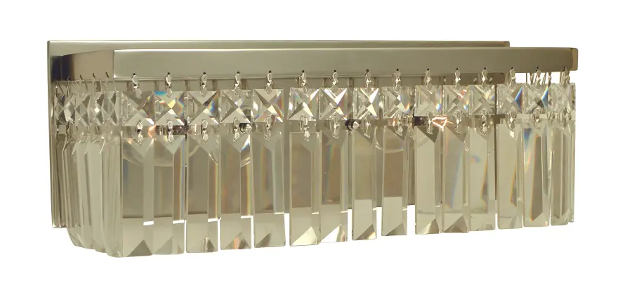 Two Light Crystal Wall Sconce in Brushed Nickel