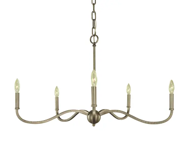 Hammered square tubing on the arms and smooth candle slips and center ball