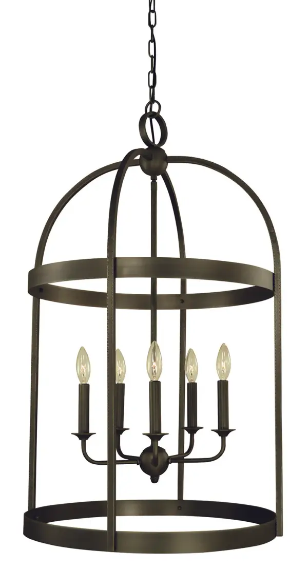 The Heidelberg 5-Light Foyer Chandelier brings Old World elegance to entryways and dining spaces. Its 20-inch width and 34-inch height create commanding presence while the iron finish adds rustic sophistication.