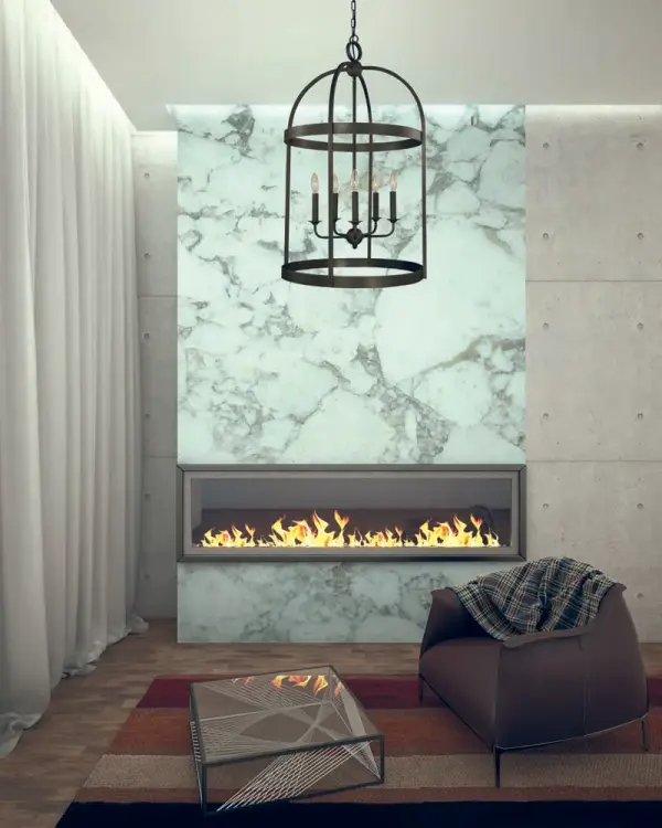 The Heidelberg 5-Light Foyer Chandelier brings Old World elegance to entryways and dining spaces. Its 20-inch width and 34-inch height create commanding presence while the iron finish adds rustic sophistication. - alternate view
