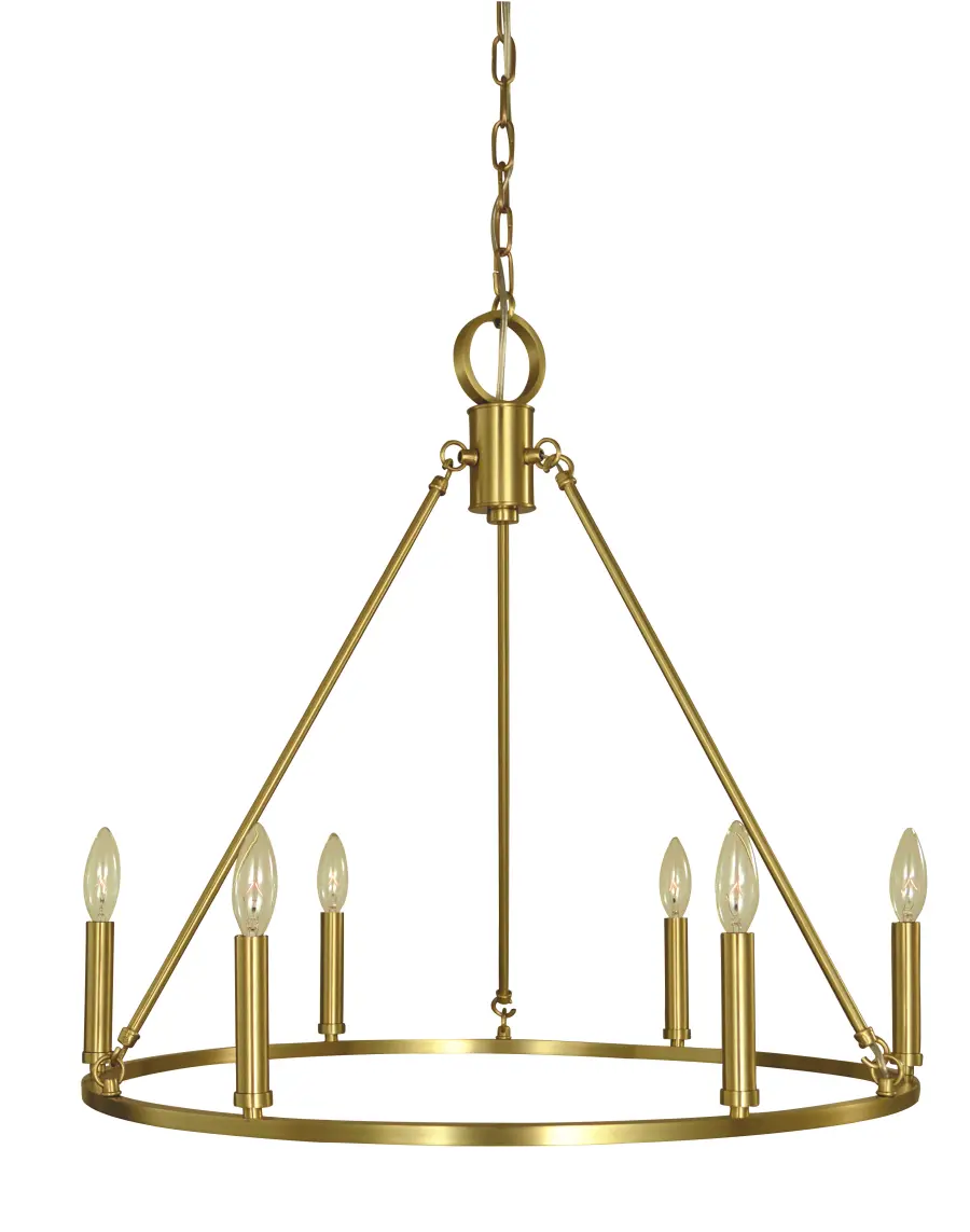 Six Light Chandelier in Brushed Nickel