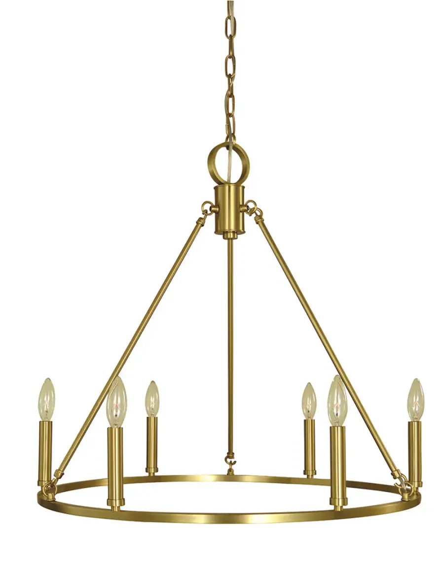 Midtown 6-Light Dining Chandelier in Brushed Brass