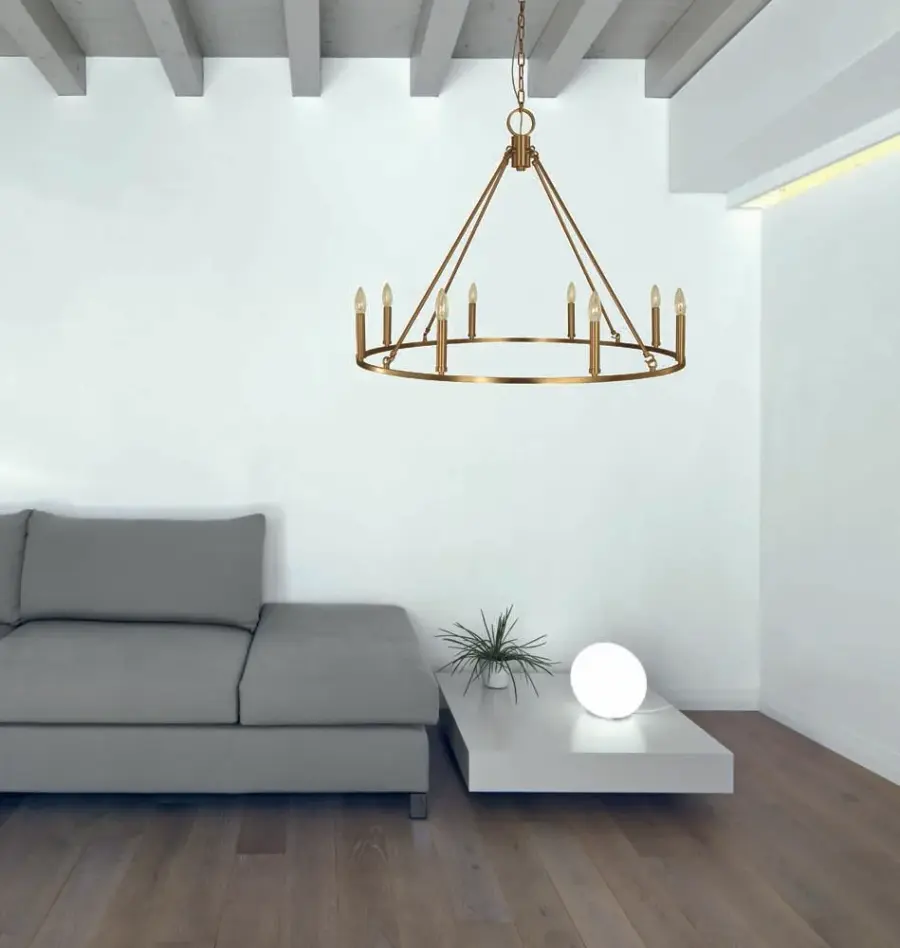 Midtown 8-Light Dining Chandelier in Brushed Brass - Image 2