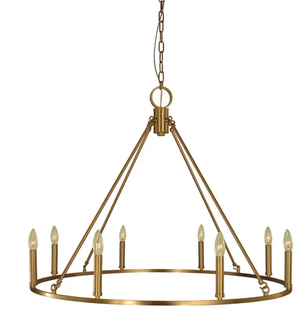Midtown 8-Light Dining Chandelier in Brushed Brass - Image 1