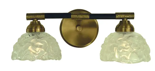 The Stonebridge sconce combines warm antique brass with modern matte black for a sophisticated two-light fixture. Glass globe shades provide soft, ambient lighting while the mixed metal finish adds visual interest to any space.