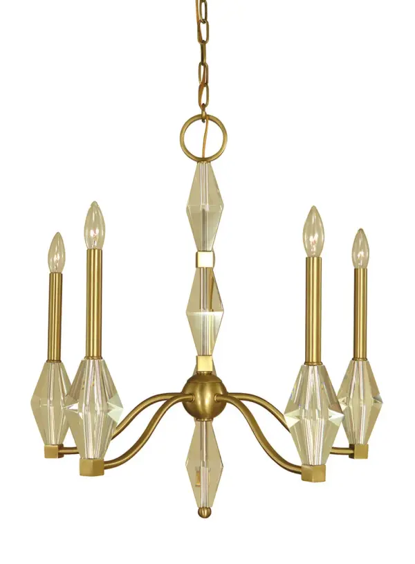 Vivian 5-Light Dining Chandelier in Brushed Brass - Image 1
