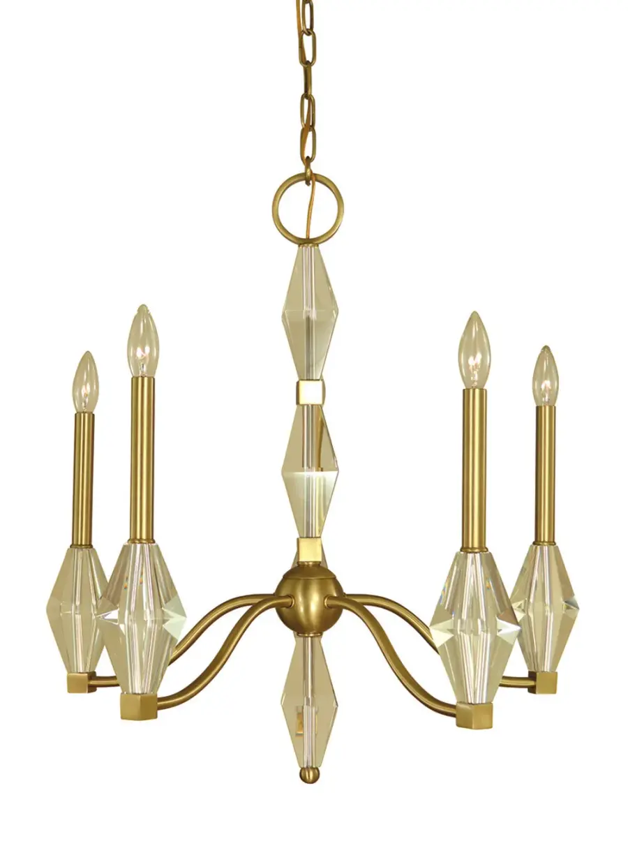 Vivian 5-Light Dining Chandelier in Brushed Brass - Image 1