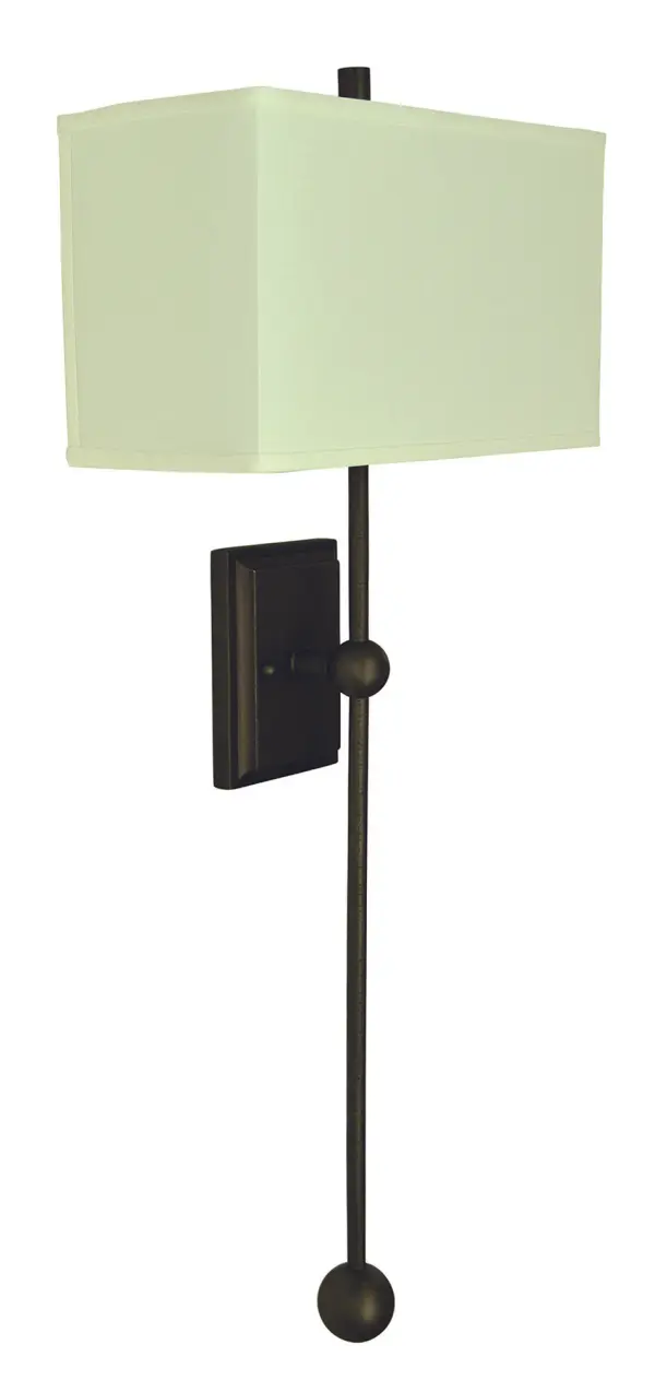 2-Light Iron Sconce with Linen Shade