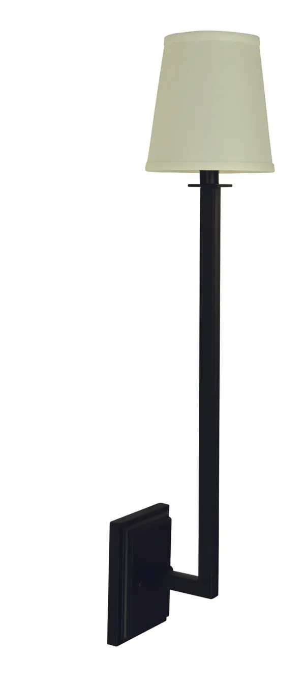 Matte Black Linen Shade Wall Sconce