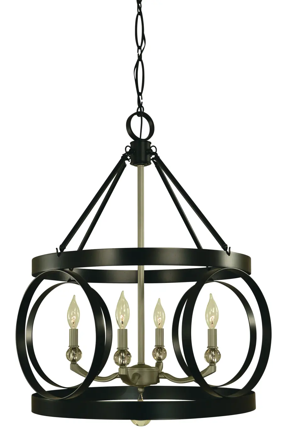 Four Light Chandelier with Crystal Accents