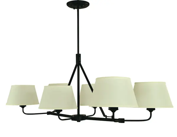 Milford 6-Light Dining Chandelier in Matte Black