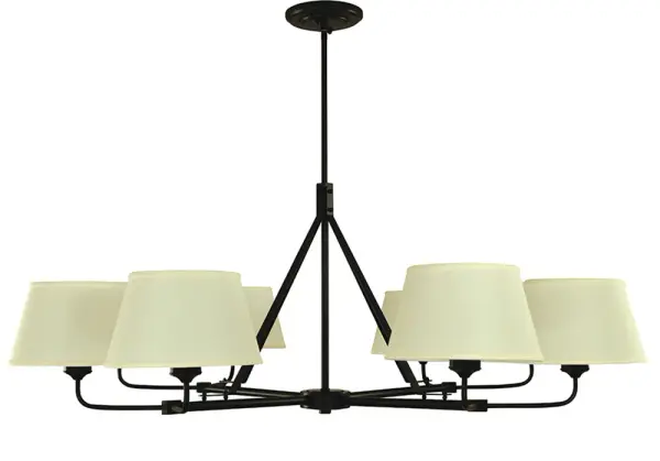 Milford 8-Light Dining Chandelier in Matte Black - Image 1