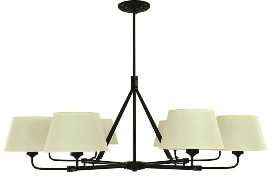 Milford 8-Light Dining Chandelier in Matte Black - Image 1