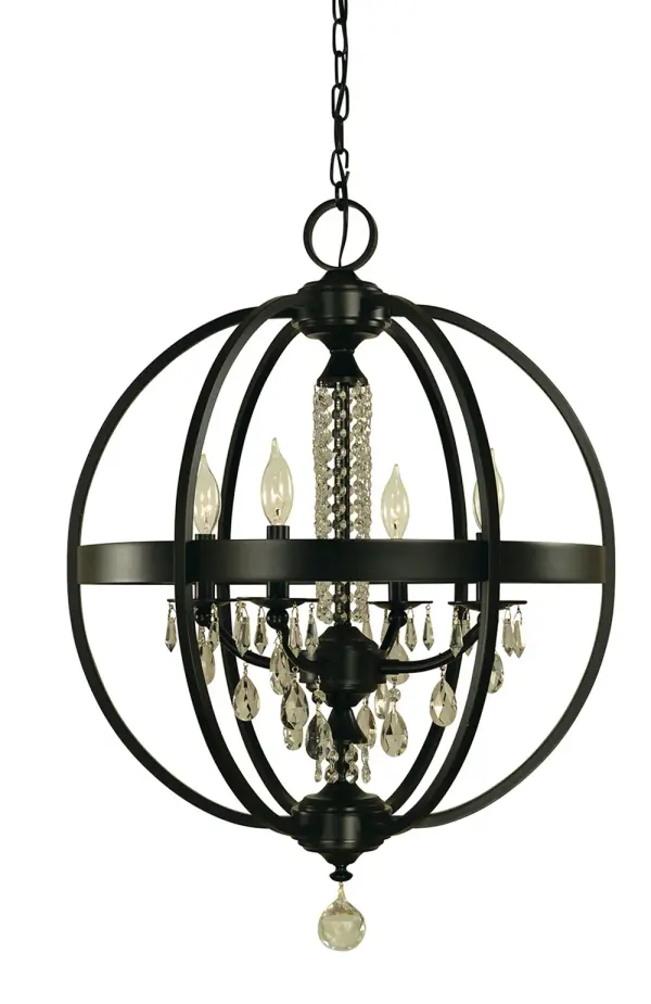 Olivia 4-Light Dining Chandelier in Matte Black
