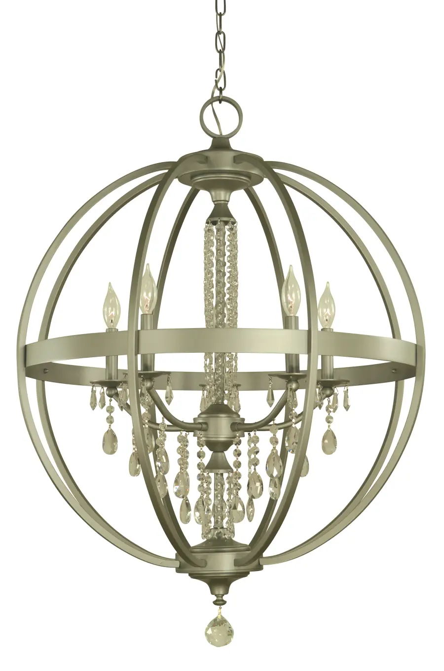 Five Light Chandelier with Crystal Accents