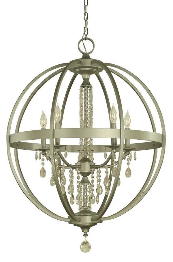Olivia 5-Light Dining Chandelier in Satin Pewter