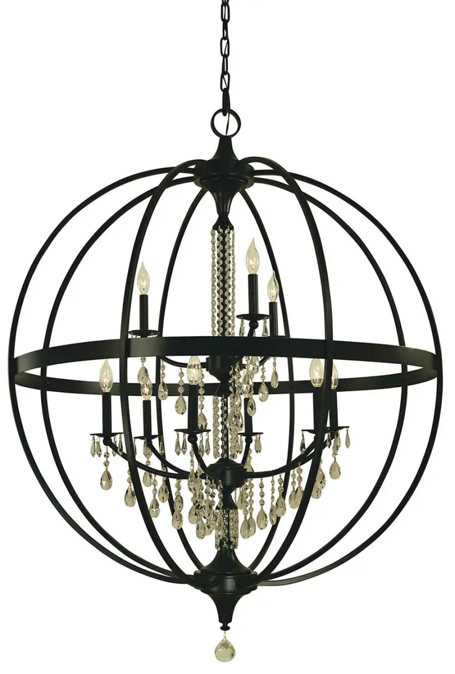 Olivia 9-Light Foyer Chandelier in Matte Black - Image 1