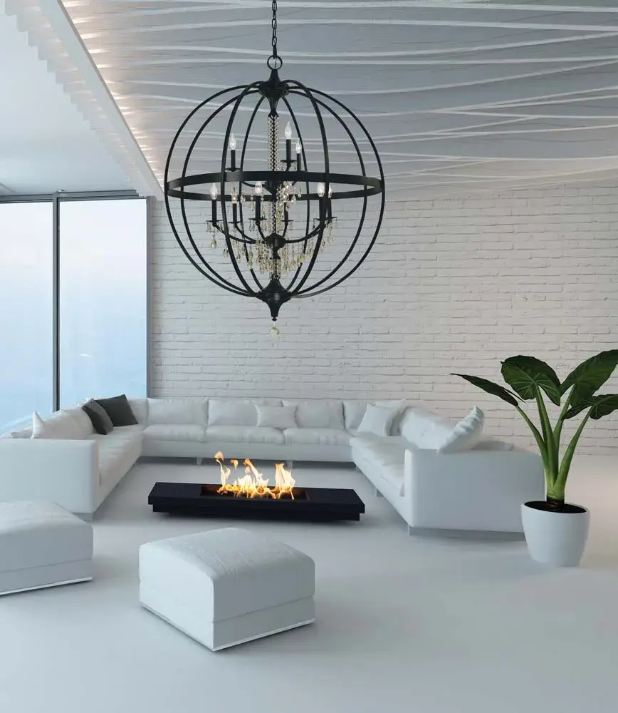 Olivia 9-Light Foyer Chandelier in Matte Black - Image 2