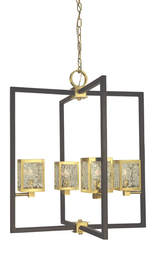 Avery 4-Light Dining Chandelier in Brushed Brass & Matte Black