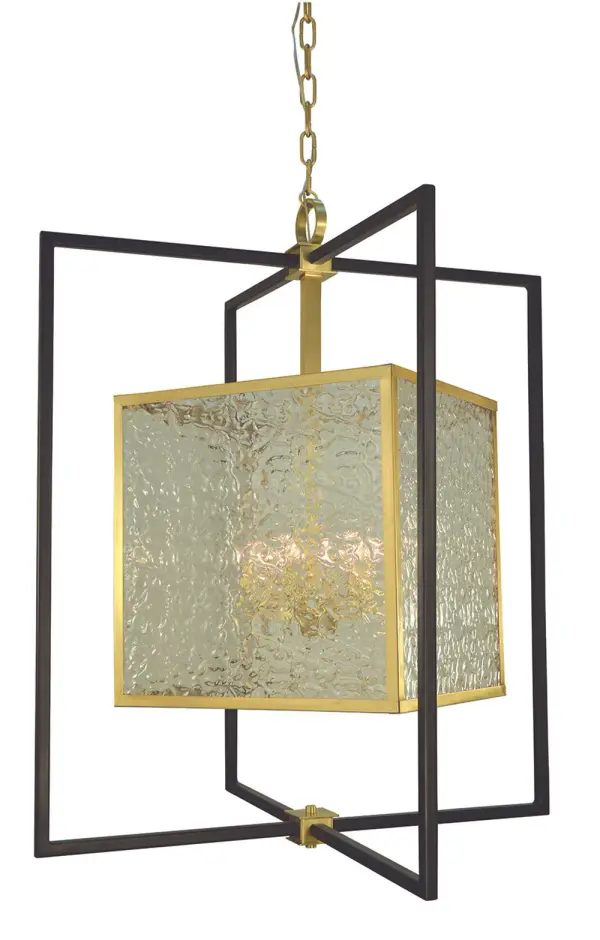 Avery 6-Light Foyer Chandelier in Brushed Brass & Matte Black