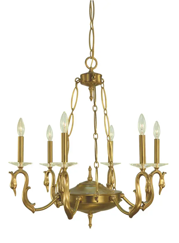 The Odette chandelier brings sophisticated style to dining spaces with its 6-light candelabra design and warm brushed brass finish. At 27 inches wide, it's perfectly sized for medium dining rooms and kitchen islands.