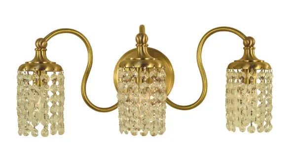 The Eliana sconce combines classic candelabra styling with contemporary brushed brass finish. Its 18-inch width provides substantial illumination while the three-light configuration offers versatility for various spaces.