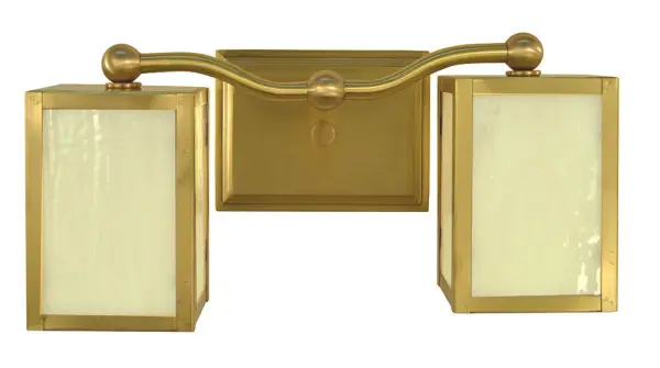 The Asher 2-Light Sconce combines warm brushed brass with clean lines for a sophisticated look. Its compact 13.5-inch width makes it ideal for bathrooms, hallways, and bedrooms while providing ample illumination with dual bulbs.