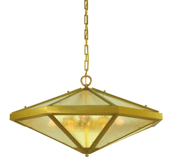 The Nova chandelier brings contemporary elegance to dining spaces with its 26-inch width and warm brushed brass finish. Five lights provide ample illumination while the adjustable 3-foot chain allows customization for various ceiling heights.