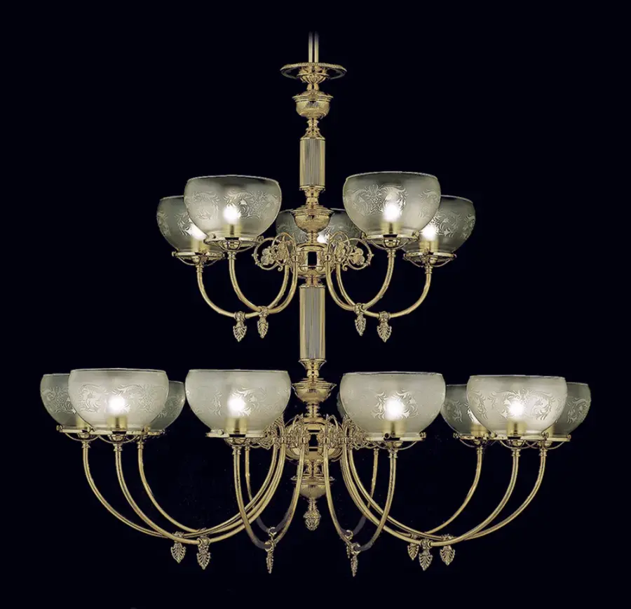 Chancery 15-Light Foyer Chandelier in Polished Brass - Image 1