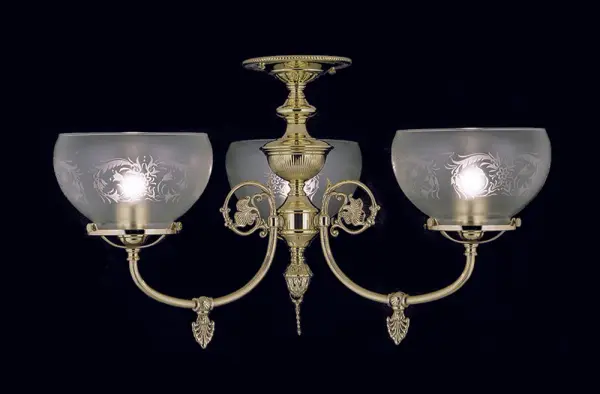 Chancery 3-Light Polished Brass Flush Mount - Image 1