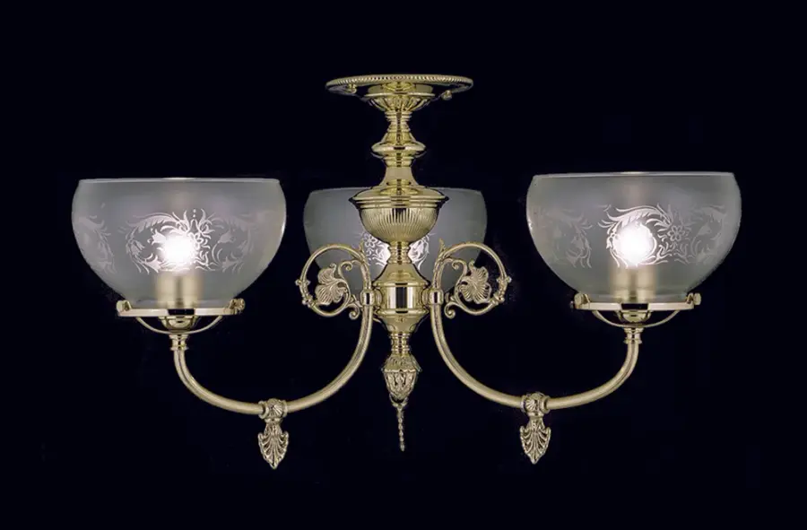 Chancery 3-Light Polished Brass Flush Mount - Image 1
